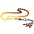 1000 Sterling Silver Red-Yellow Drop Amber Rosary