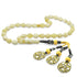 1000 Carat Yellow-Grey Kazaz Tasseled Barley Cut King Seccer Yellow-White Moire Drop Amber Rosary