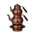 Thick Hand Copper Teapot with Heater Set brown