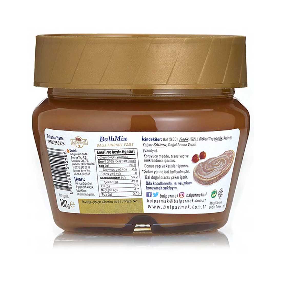 ballıMix hazelnut paste with honey 180g 4