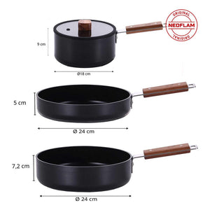 10 Piece Acacia Cookware Set - EFENDINA PAZAR - NEOFLAM - 8806179675818