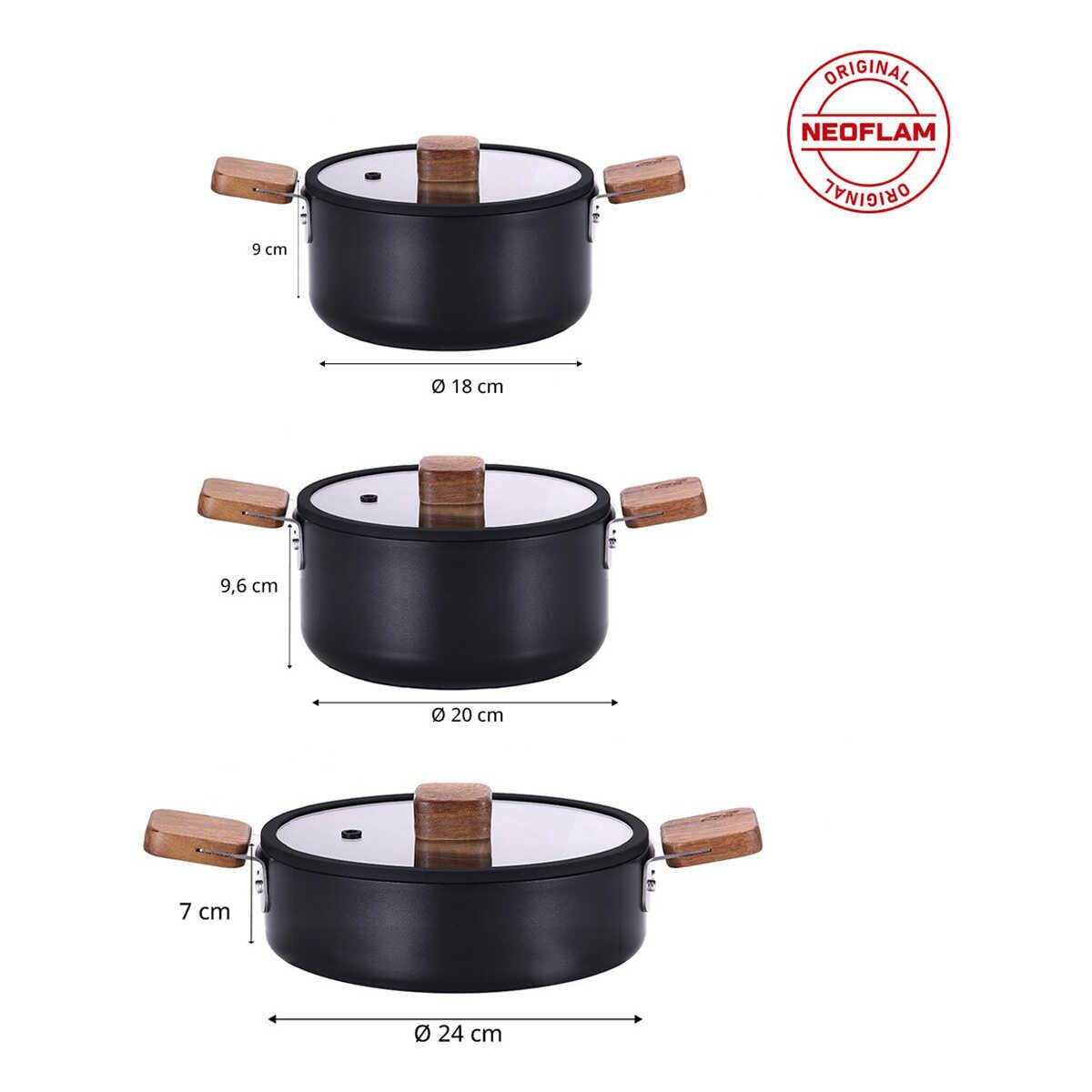 10 Piece Acacia Cookware Set - EFENDINA PAZAR - NEOFLAM - 8806179675818