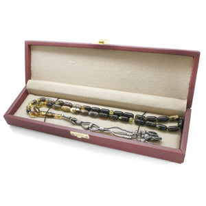 1000 Carat Kazaz Tassel Necklace Cut Filter Yellow - Black Dense Moire Kaliningrad Natural Drop Amber Prayer Beads - EFENDINA PAZAR - Tesbihane - 101003912