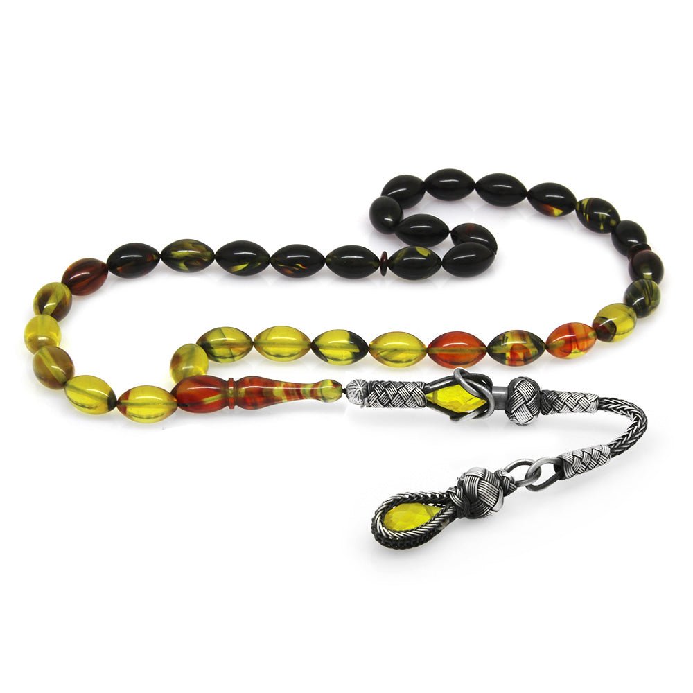 1000 Sterling Silver Bala - Black Amber Rosary - EFENDINA PAZAR - Tesbihane - 101003204