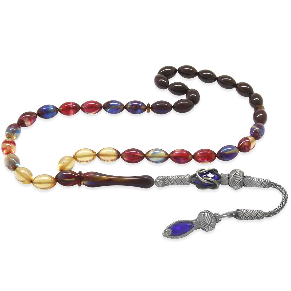 1000 Sterling Silver Bonibon Fire Amber Rosary - EFENDINA PAZAR - Tesbihane - 101003289
