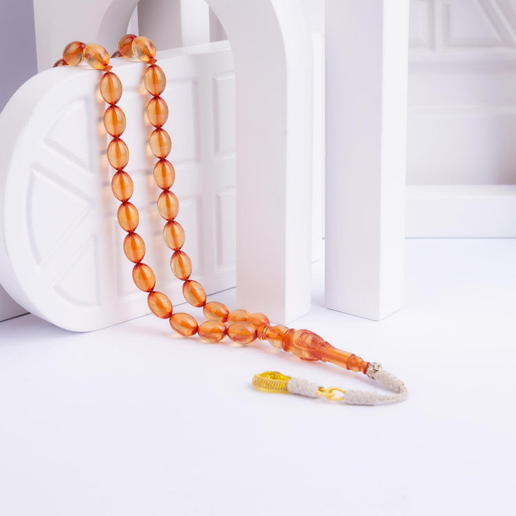 1000 Sterling Silver Fire Amber Rosary with Kazaz Tassels - EFENDINA PAZAR - Ve Tesbih - vealisveris - Z3176