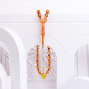 1000 Sterling Silver Fire Amber Rosary with Kazaz Tassels - EFENDINA PAZAR - Ve Tesbih - vealisveris - Z3176