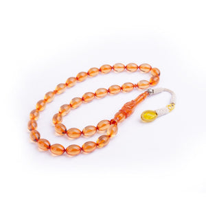 1000 Sterling Silver Fire Amber Rosary with Kazaz Tassels - EFENDINA PAZAR - Ve Tesbih - vealisveris - Z3176