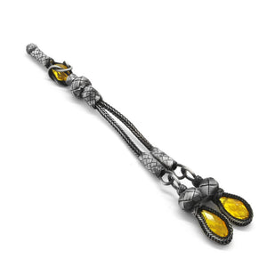 1000 Sterling Silver Kazaz 2Tassels with Yellow Zircon Stones - EFENDINA PAZAR - Tesbihane - 117000158