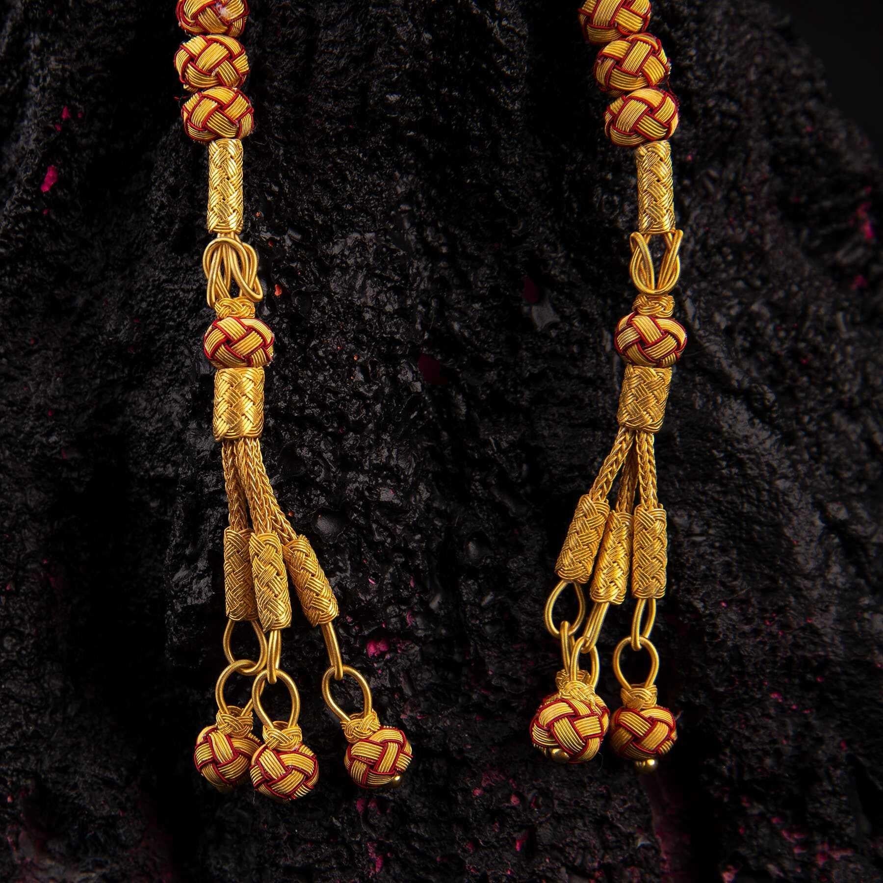 1000 Sterling Silver Kazaz Knitted Yellow Red Fan Zaza - EFENDINA PAZAR - Ve Tesbih - vealisveris - Z2551