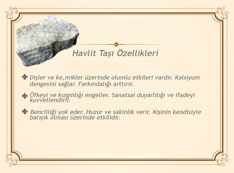 1000 Sterling Silver Kazaz Tasseled Sphere Cut Howlite Natural Stone Prayer Beads - EFENDINA PAZAR - Tesbihane - 101004084