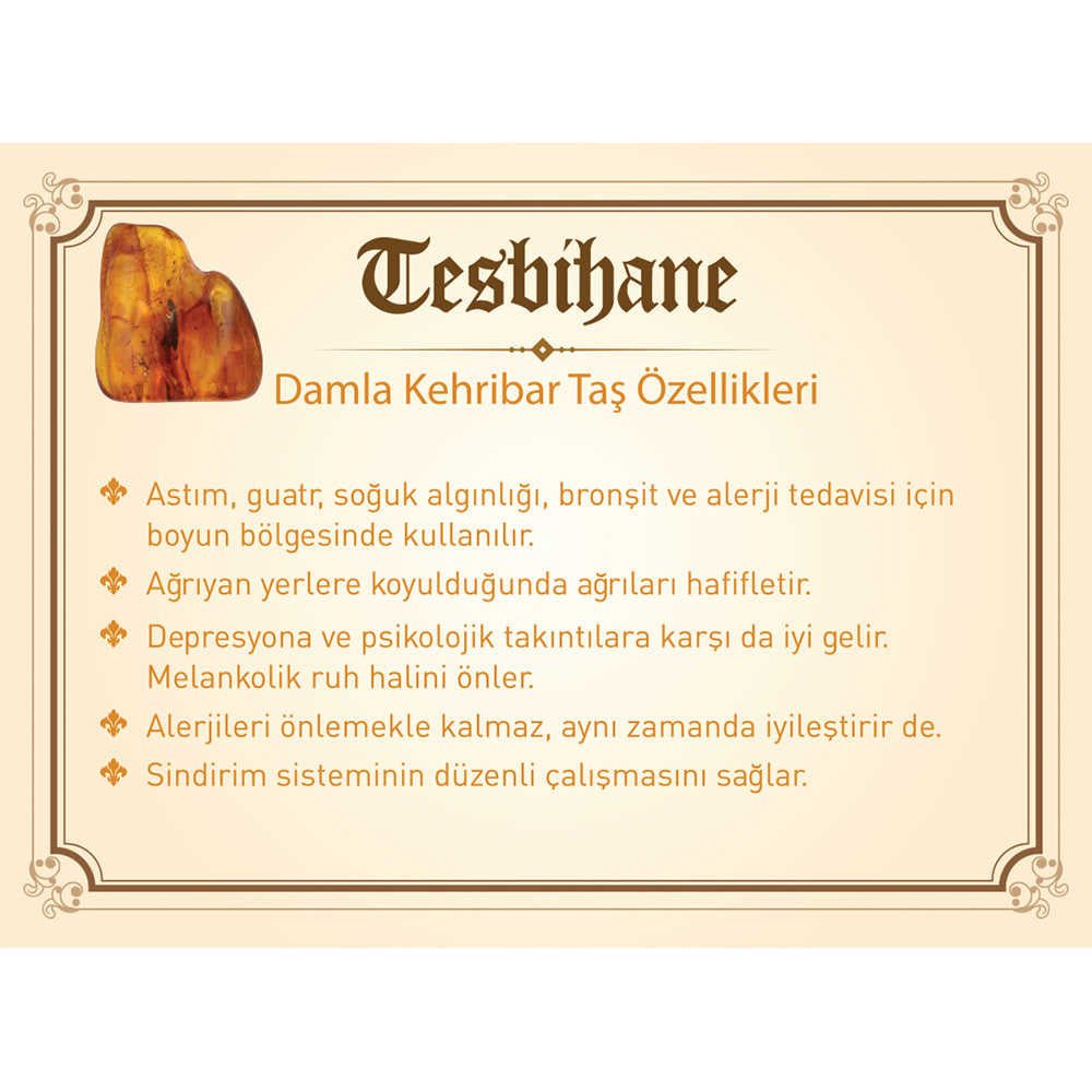 1000 Sterling Silver Tasseled Red Drop Amber Rosary - EFENDINA PAZAR - Tesbihane - 101001640