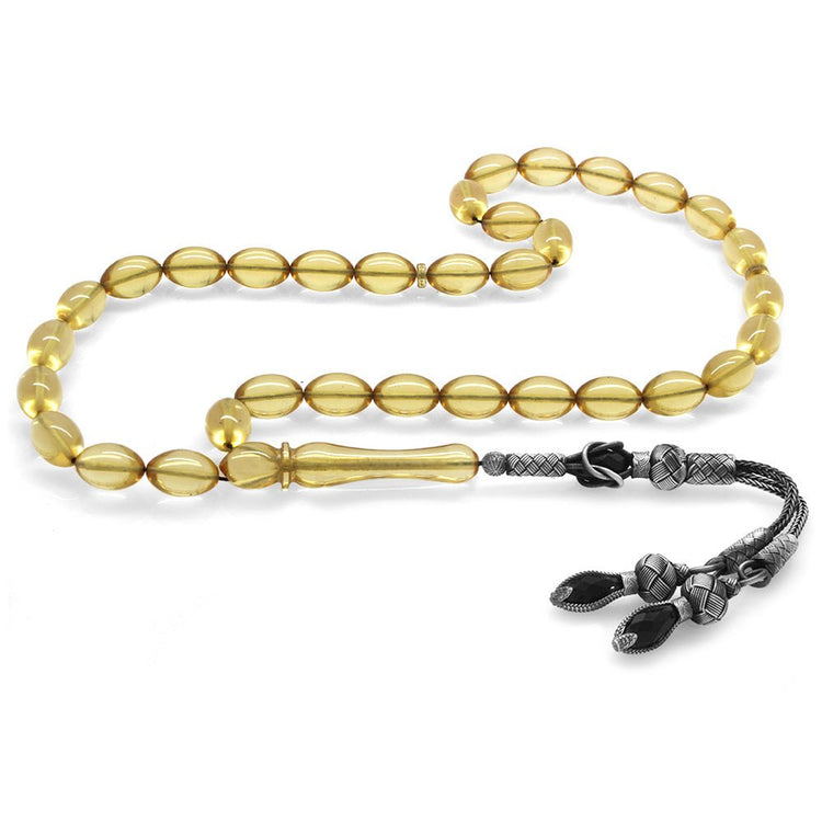 1000 Sterling Silver Transparent White Amber Rosary - EFENDINA PAZAR - Tesbihane - 101003836