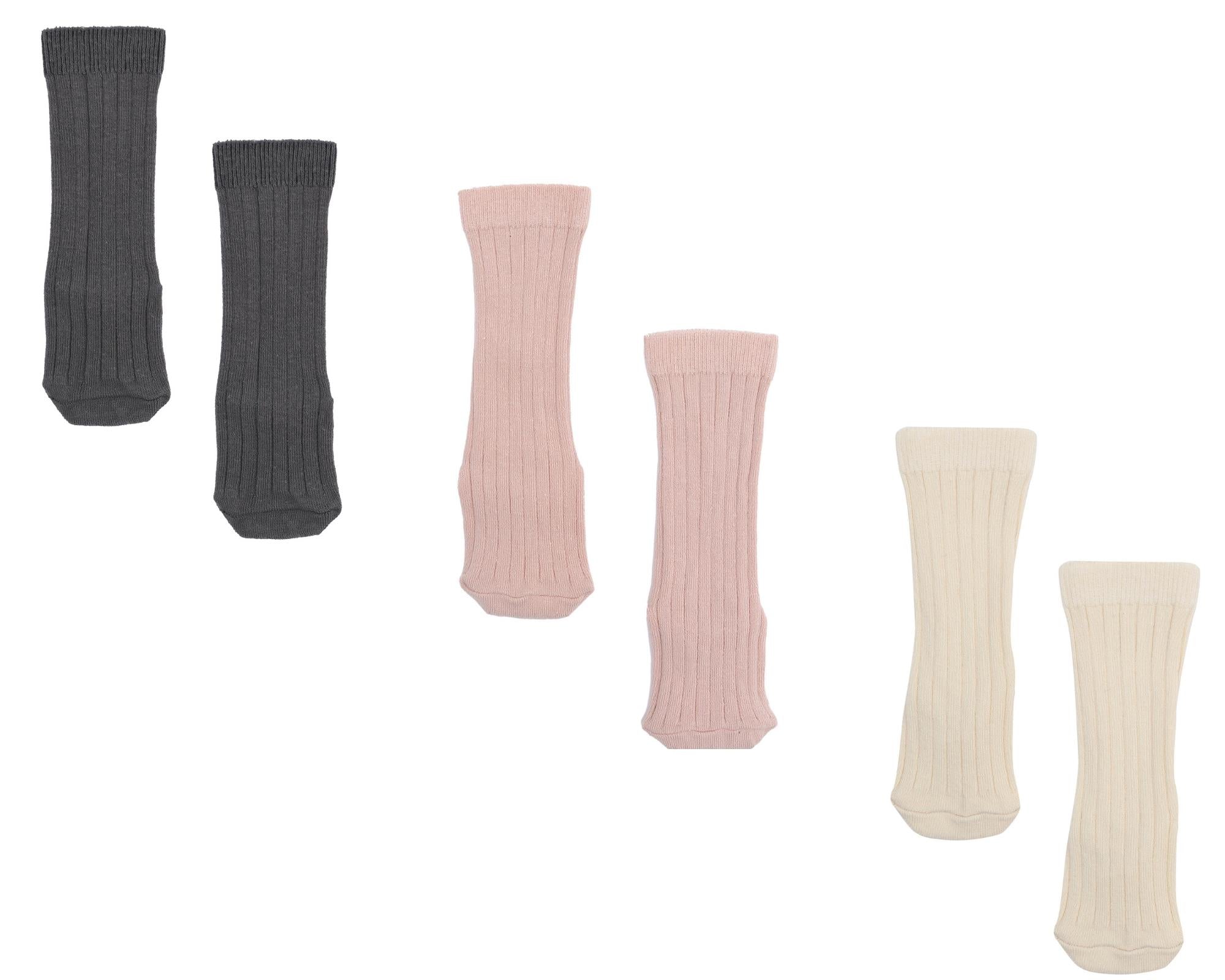 3 Pack Organic Cotton Knee Short Baby and Kids Socks Standard - EFENDINA PAZAR - BABOO - 8682291512305