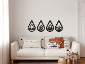 4 Elements Drop Metal Wall Decoration - EFENDINA PAZAR - Dekadron - 5398 4 Element Damla