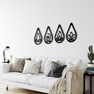 4 Elements Drop Metal Wall Decoration - EFENDINA PAZAR - Dekadron - 5398 4 Element Damla