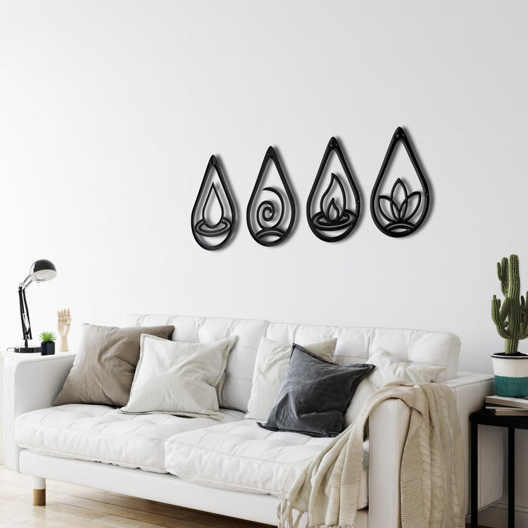 4 Elements Drop Metal Wall Decoration - EFENDINA PAZAR - Dekadron - 5398 4 Element Damla