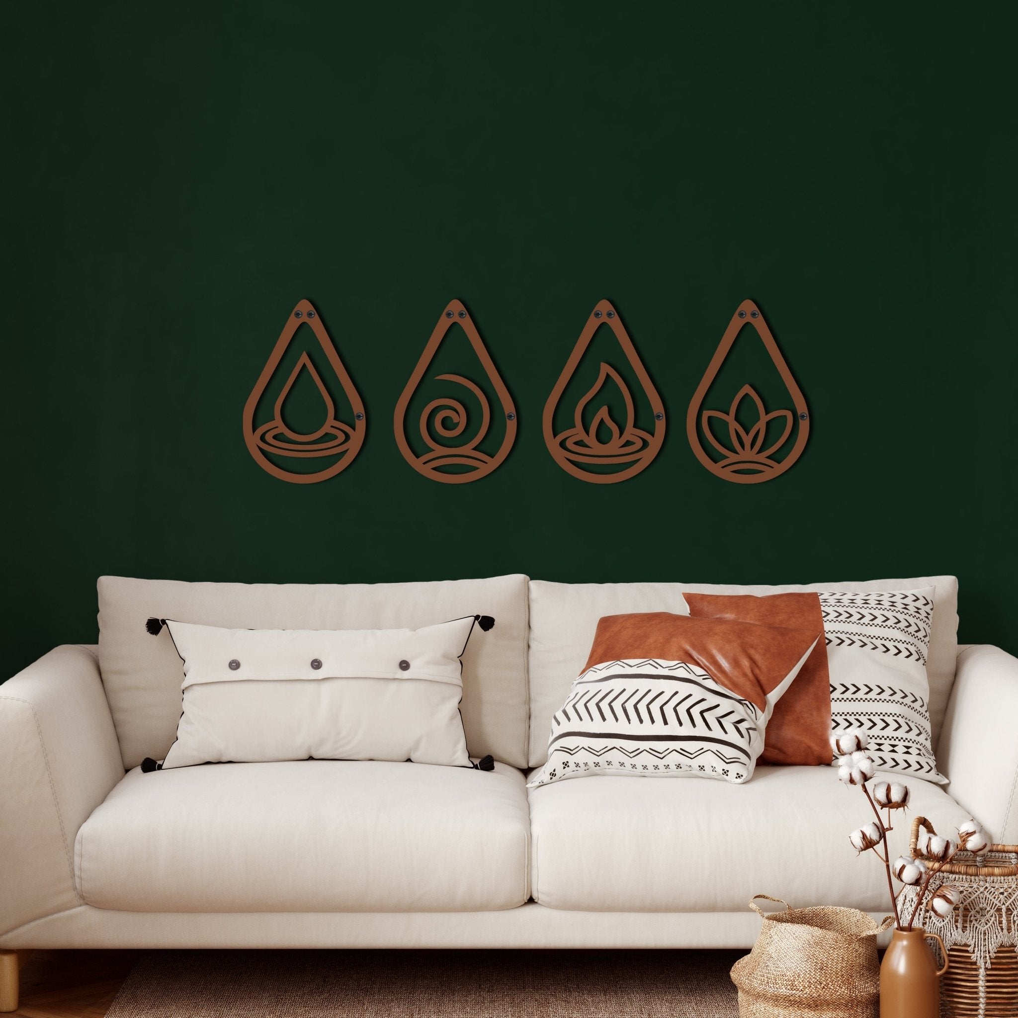 4 Elements Drop Metal Wall Decoration - EFENDINA PAZAR - Dekadron - 5398 4 Element Damla