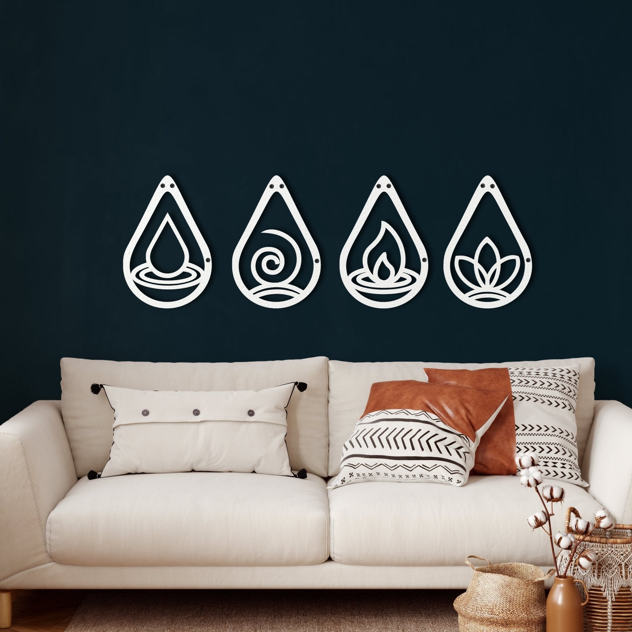 4 Elements Drop Metal Wall Decoration - EFENDINA PAZAR - Dekadron - 5398 4 Element Damla