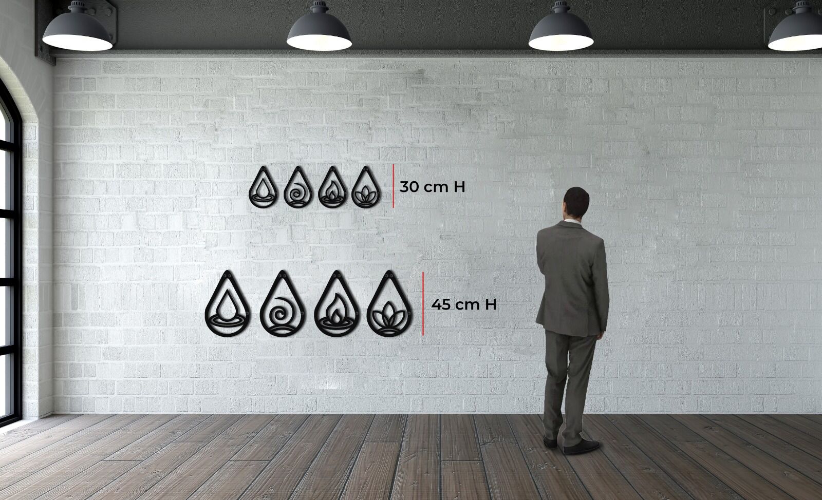 4 Elements Drop Metal Wall Decoration - EFENDINA PAZAR - Dekadron - 5398 4 Element Damla