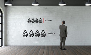 4 Elements Drop Metal Wall Decoration - EFENDINA PAZAR - Dekadron - 5398 4 Element Damla