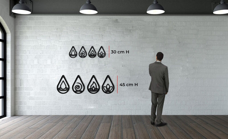 4 Elements Drop Metal Wall Decoration - EFENDINA PAZAR - Dekadron - 5398 4 Element Damla