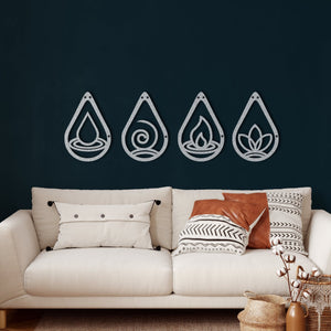 4 Elements Drop Metal Wall Decoration - EFENDINA PAZAR - Dekadron - 5398 4 Element Damla