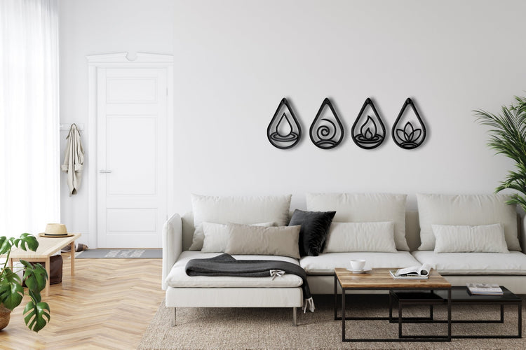 4 Elements Drop Metal Wall Decoration - EFENDINA PAZAR - Dekadron - 5398 4 Element Damla