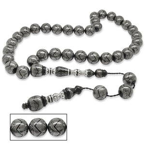 45,300 Alloy Çakım İsmail Ekelik Workmanship Green Amber Rosary - EFENDINA PAZAR - Tesbihane - 101004573