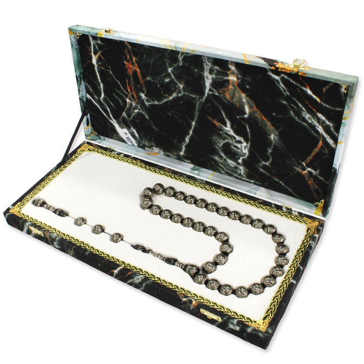 45,300 Alloy Çakım İsmail Ekelik Workmanship Green Amber Rosary - EFENDINA PAZAR - Tesbihane - 101004573