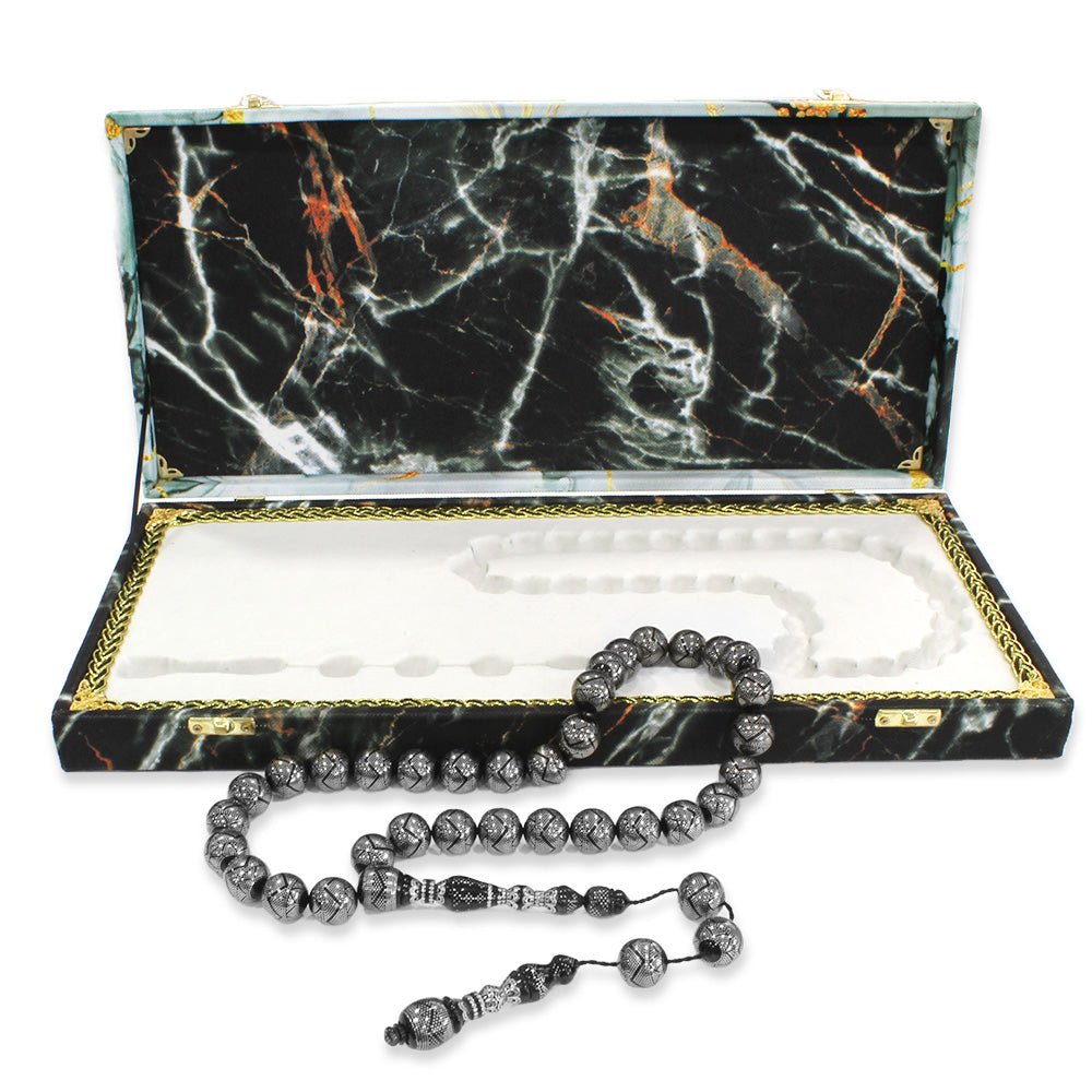 45,300 Alloy Çakım İsmail Ekelik Workmanship Green Amber Rosary - EFENDINA PAZAR - Tesbihane - 101004573