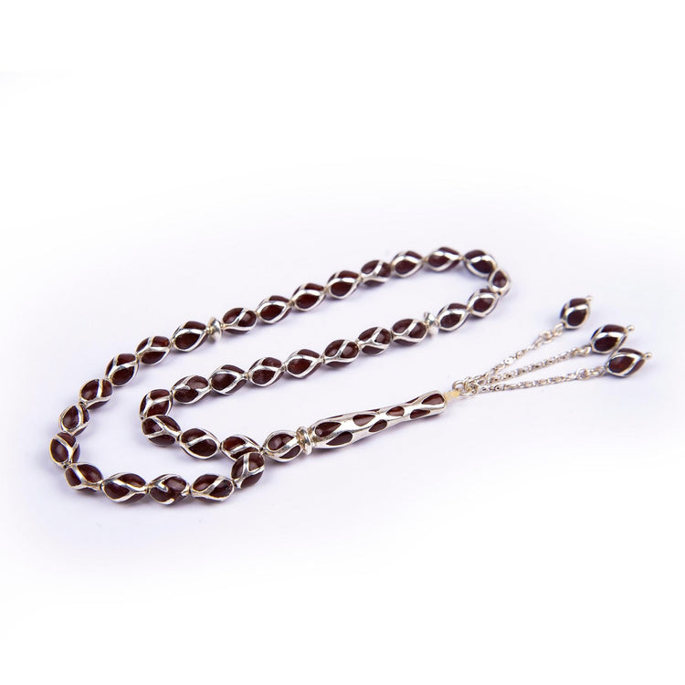 925 Sterling Silver Amber Prayer Beads - EFENDINA PAZAR - Ve Tesbih - vealisveris - Z1476