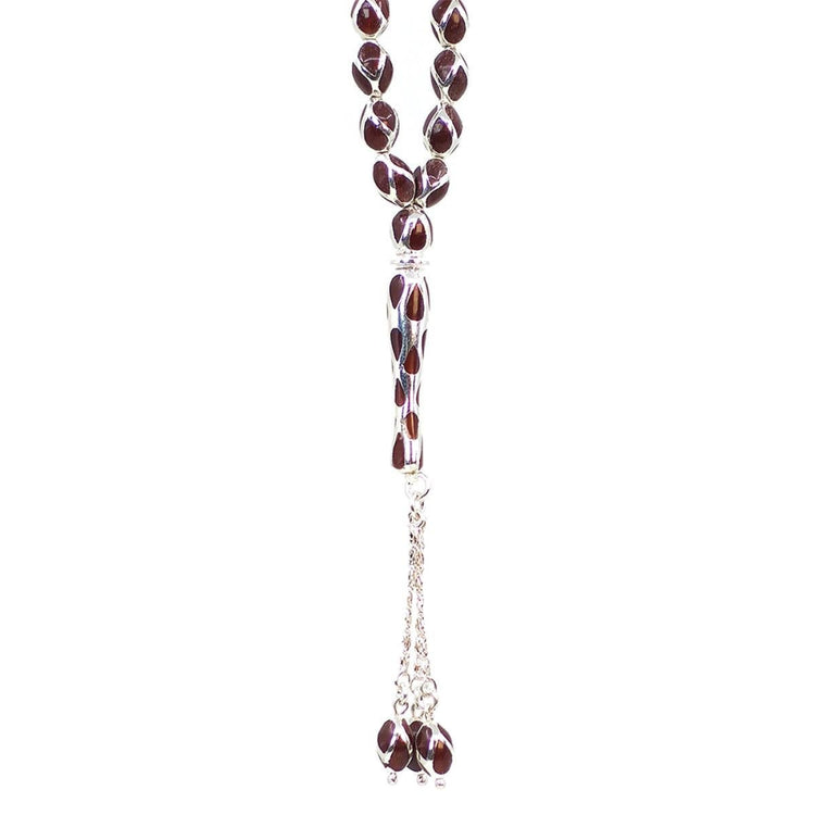 925 Sterling Silver Amber Prayer Beads - EFENDINA PAZAR - Ve Tesbih - vealisveris - Z1476