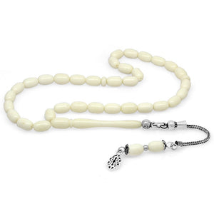 925 Sterling Silver Camel Bone Rosary with Tassels - EFENDINA PAZAR - Tesbihane - 101003783