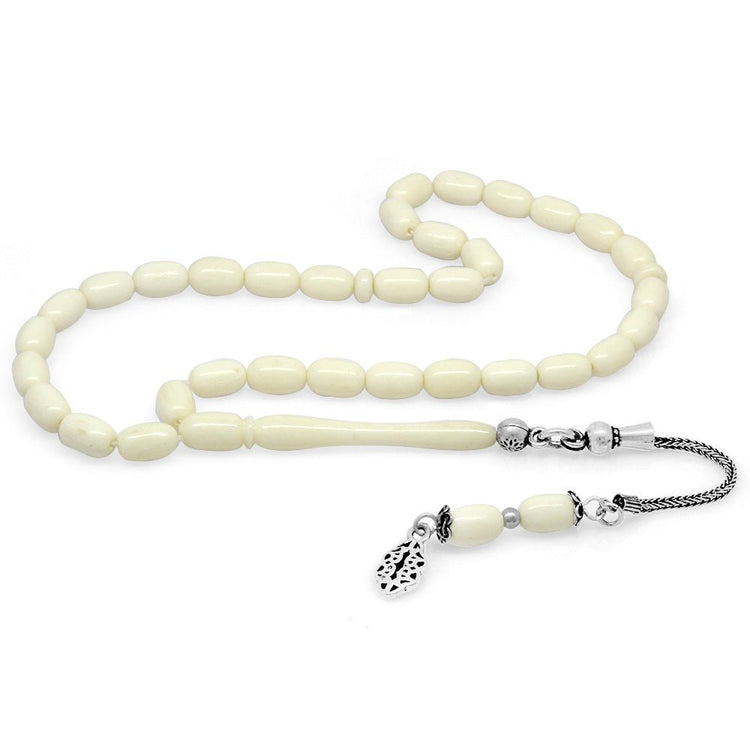 925 Sterling Silver Camel Bone Rosary with Tassels - EFENDINA PAZAR - Tesbihane - 101003783