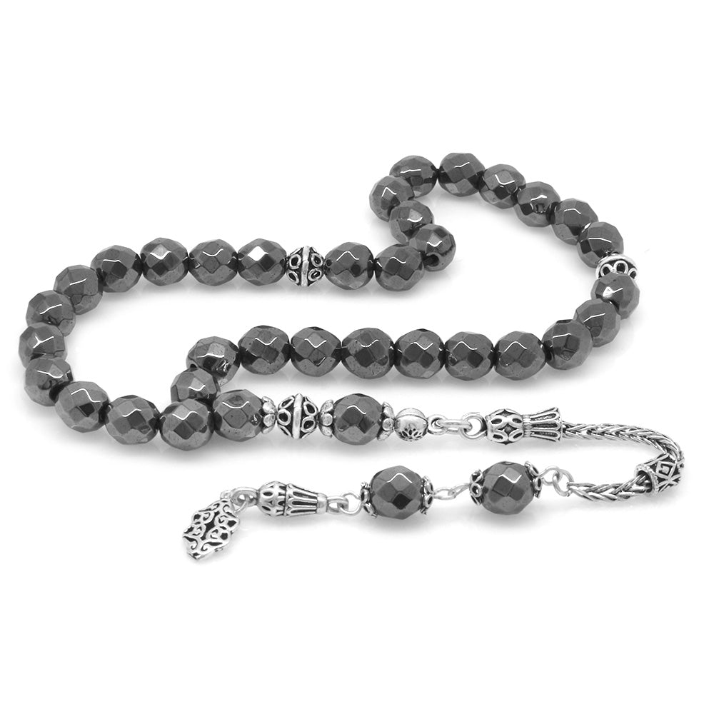 925 Sterling Silver Hematite Natural Stone Prayer Beads - EFENDINA PAZAR - Tesbihane - 101003792
