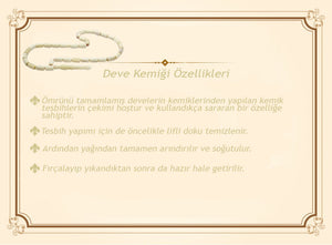 925 Sterling Silver Imitation Workmanship Camel Bone Rosary - EFENDINA PAZAR - Tesbihane - 101003813