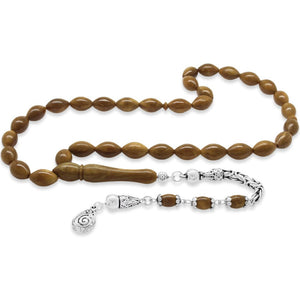 925 Sterling Silver King Chain Tasseled Exclusive Color Barley Cut Kuka Rosary - EFENDINA PAZAR - Tesbihane - 101004771