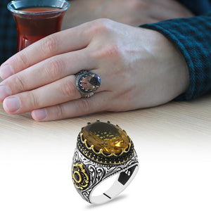 925 Sterling Silver Men Ring with Zultanite Stone - EFENDINA PAZAR - Tesbihane - 102002416