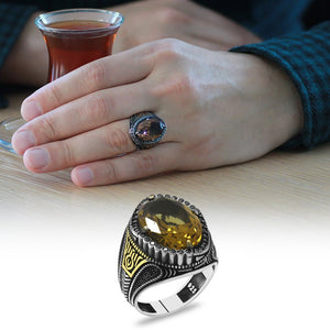 925 Sterling Silver Men Ring with Zultanite Stone - EFENDINA PAZAR - Tesbihane - 102002417