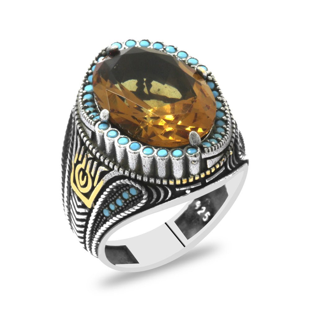 925 Sterling Silver Men Ring with Zultanite Stone - EFENDINA PAZAR - Tesbihane - 102002418