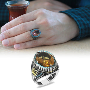 925 Sterling Silver Men Ring with Zultanite Stone - EFENDINA PAZAR - Tesbihane - 102002418