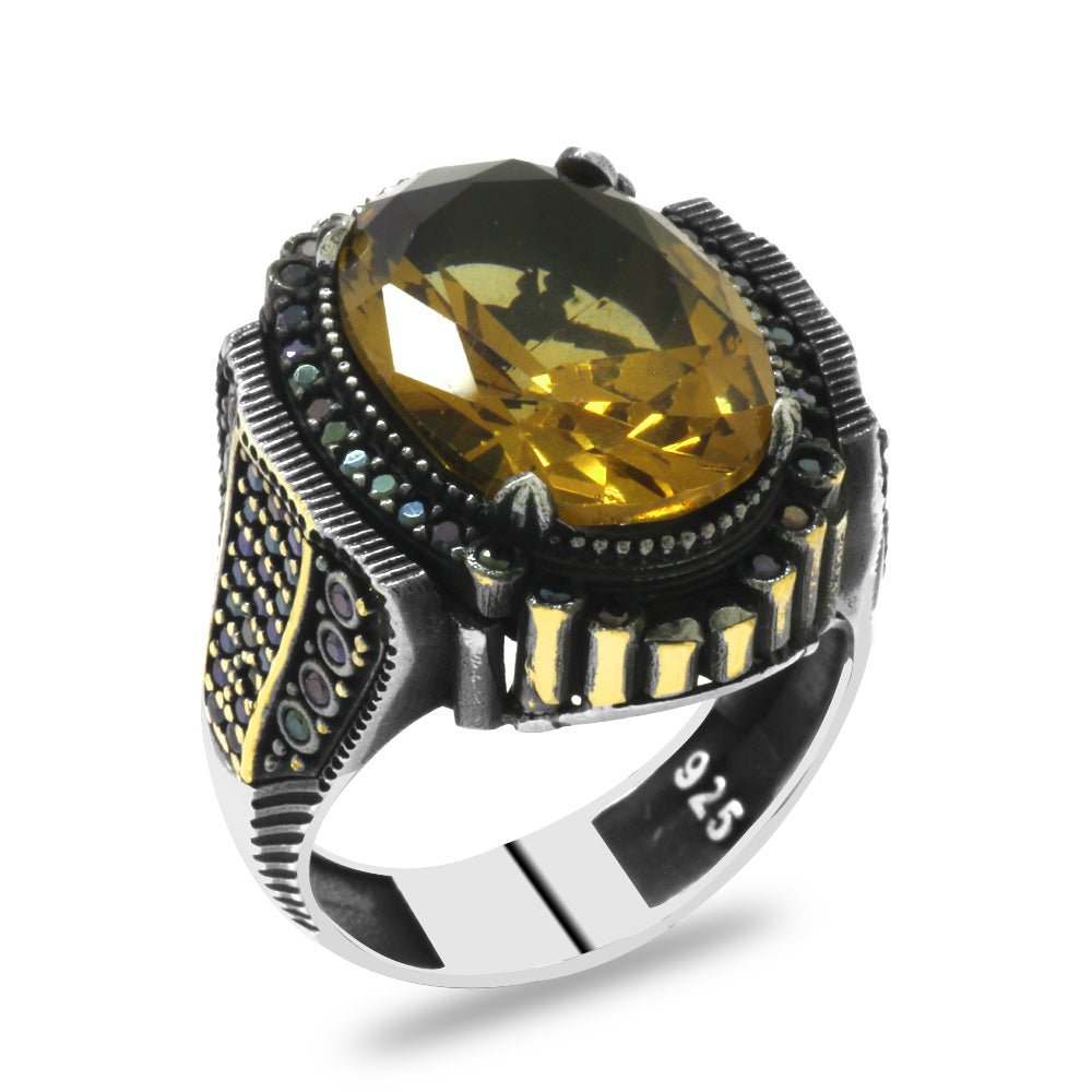 925 Sterling Silver Men Ring with Zultanite Stone - EFENDINA PAZAR - Tesbihane - 102002419