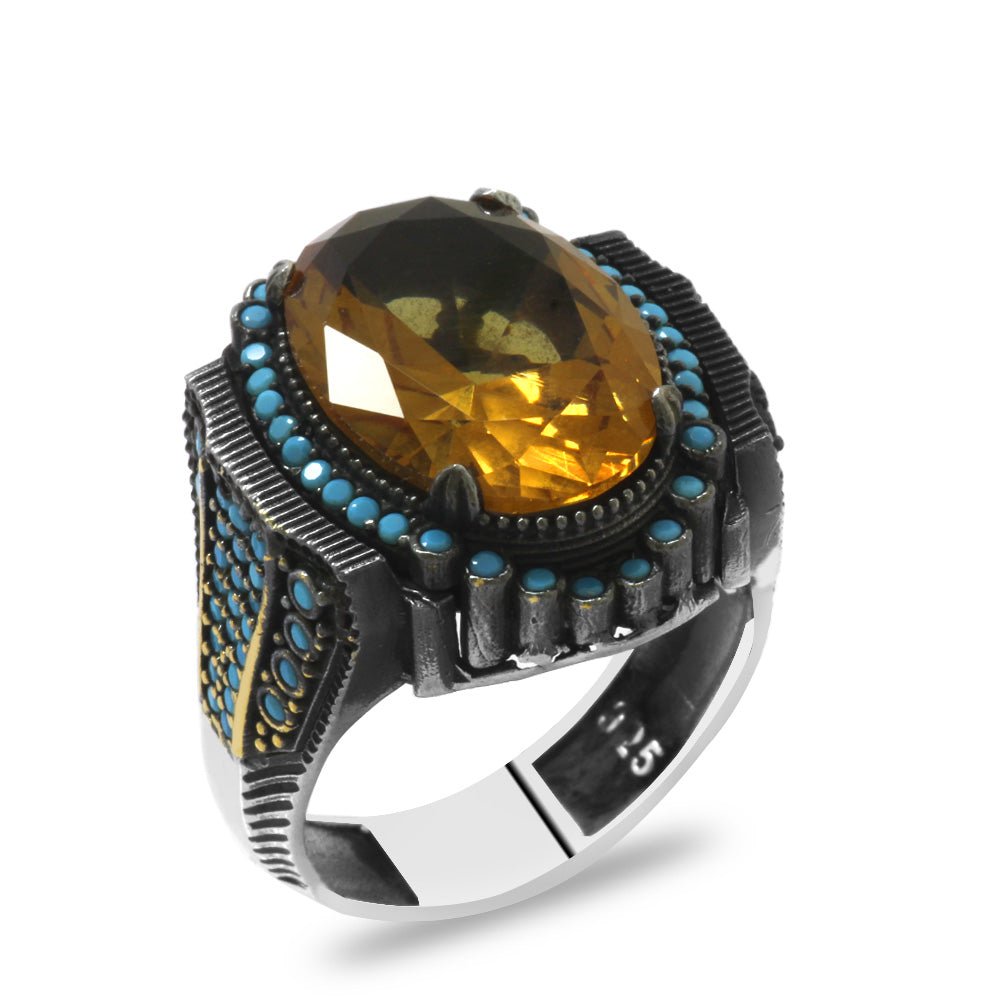 925 Sterling Silver Men Ring with Zultanite Stone - EFENDINA PAZAR - Tesbihane - 102002420