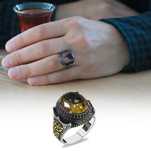 925 Sterling Silver Men Ring with Zultanite Stone - EFENDINA PAZAR - Tesbihane - 102002421