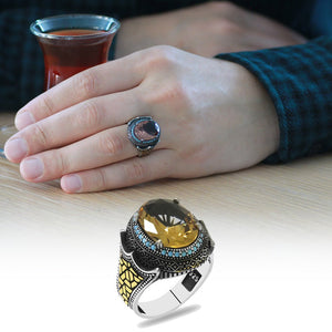 925 Sterling Silver Men Ring with Zultanite Stone - EFENDINA PAZAR - Tesbihane - 1020024222