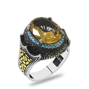 925 Sterling Silver Men Ring with Zultanite Stone - EFENDINA PAZAR - Tesbihane - 1020024222