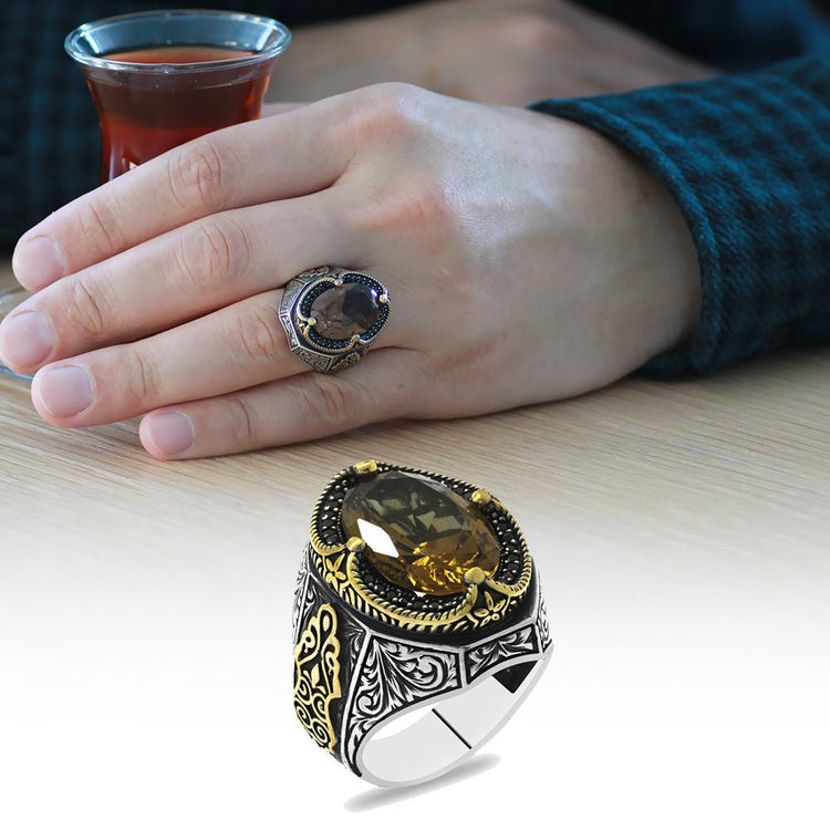 925 Sterling Silver Men Ring with Zultanite Stone - EFENDINA PAZAR - Tesbihane - 102002423