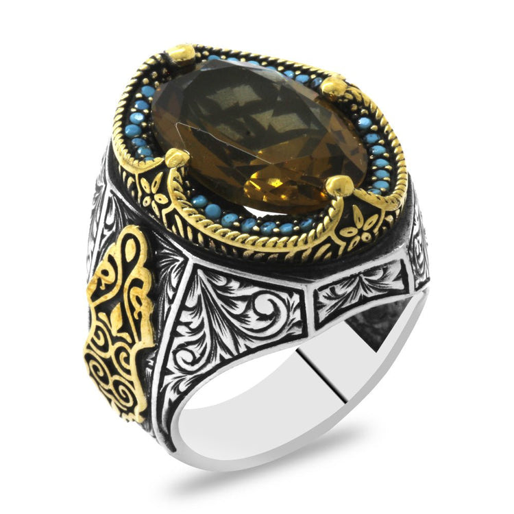925 Sterling Silver Men Ring with Zultanite Stone - EFENDINA PAZAR - Tesbihane - 102002424