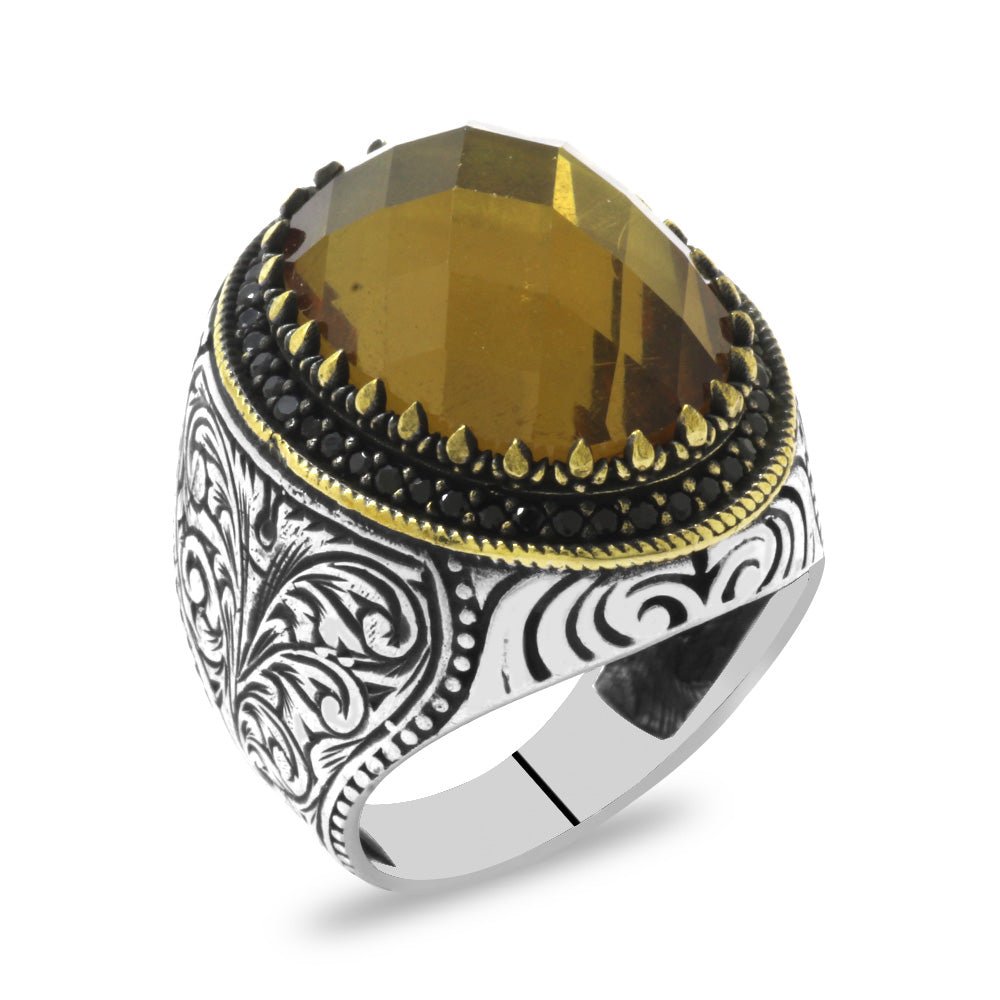 925 Sterling Silver Men Ring with Zultanite Stone - EFENDINA PAZAR - Tesbihane - 102002429